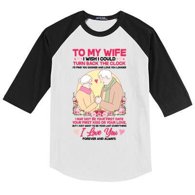 To My Wife I Wish I Could Turn Back The Clock Kids Colorblock Raglan Jersey