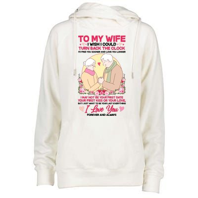 To My Wife I Wish I Could Turn Back The Clock Womens Funnel Neck Pullover Hood