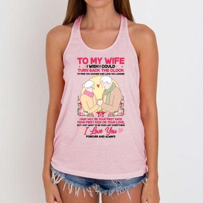 To My Wife I Wish I Could Turn Back The Clock Women's Knotted Racerback Tank