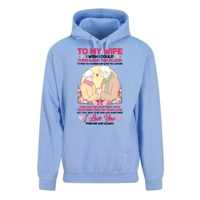 To My Wife I Wish I Could Turn Back The Clock Unisex Surf Hoodie