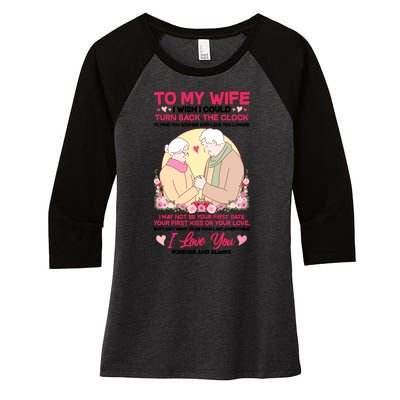 To My Wife I Wish I Could Turn Back The Clock Women's Tri-Blend 3/4-Sleeve Raglan Shirt