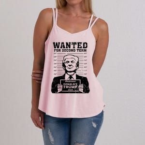 Trump Mugshot Wanted For Second Term 2024 Women's Strappy Tank