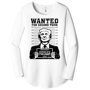 Trump Mugshot Wanted For Second Term 2024 Women's Perfect Tri Tunic Long Sleeve Shirt