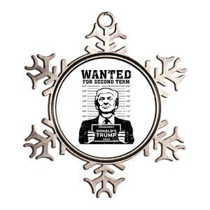 Trump Mugshot Wanted For Second Term 2024 Metallic Star Ornament