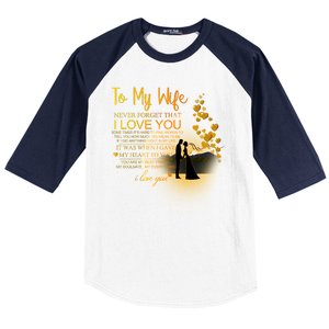 To My Wife I Love You Baseball Sleeve Shirt