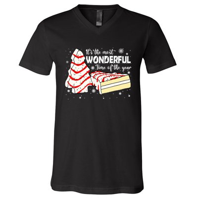 The Most Wonderful Christmas Snack Cake Time Of The Year TShirt V-Neck T-Shirt