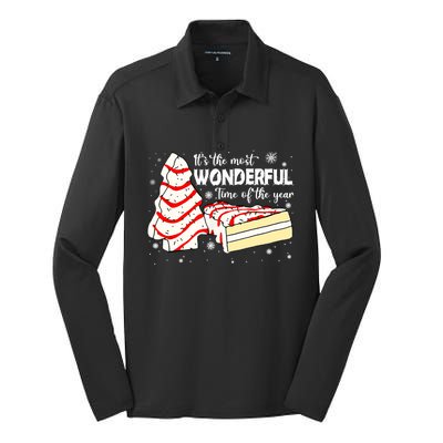 The Most Wonderful Christmas Snack Cake Time Of The Year TShirt Silk Touch Performance Long Sleeve Polo