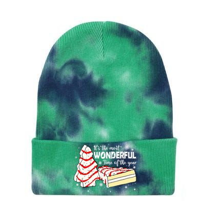 The Most Wonderful Christmas Snack Cake Time Of The Year TShirt Tie Dye 12in Knit Beanie