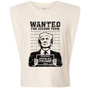 Trump Mugshot Wanted For Second Term 2024 . Garment-Dyed Women's Muscle Tee