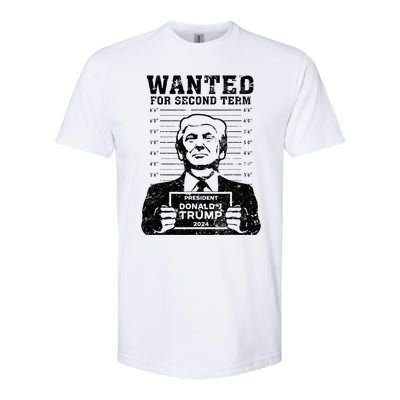 Trump Mugshot Wanted For Second Term 2024 . Softstyle® CVC T-Shirt