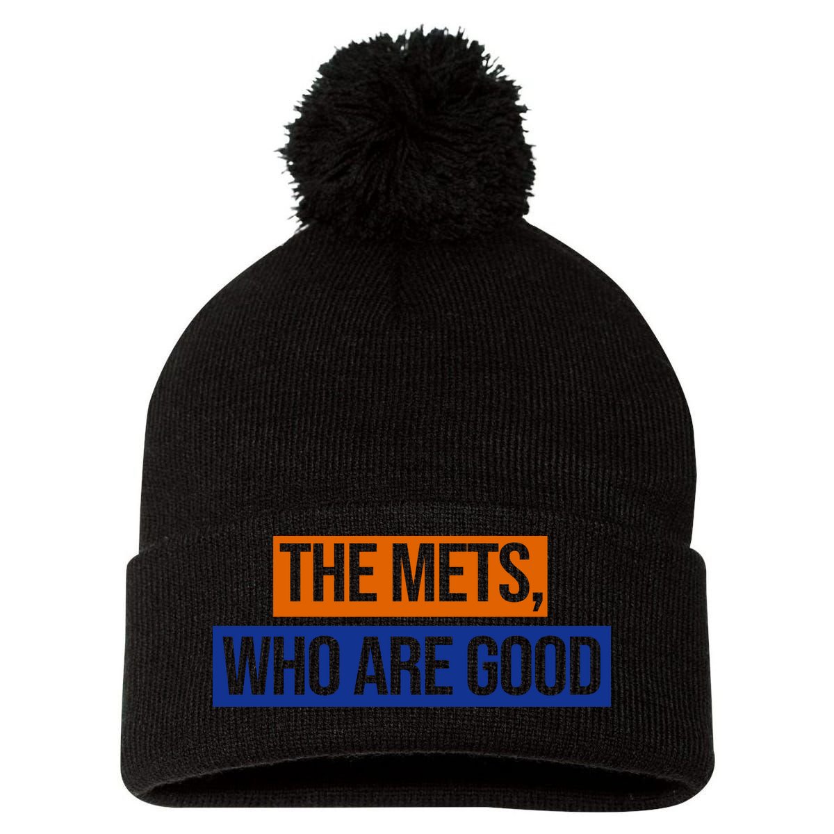 The Mets Who Are Good Pom Pom 12in Knit Beanie
