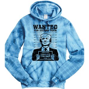 Trump Mugshot Wanted For Second Term 2024 Tie Dye Hoodie