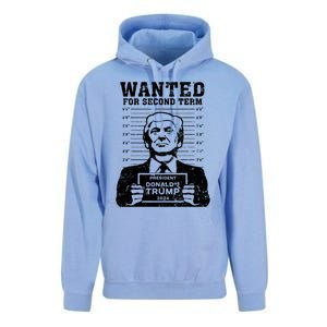 Trump Mugshot Wanted For Second Term 2024 Unisex Surf Hoodie