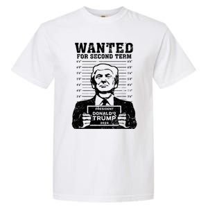 Trump Mugshot Wanted For Second Term 2024 Garment-Dyed Heavyweight T-Shirt