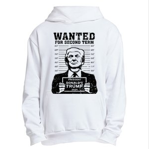 Trump Mugshot Wanted For Second Term 2024 Urban Pullover Hoodie