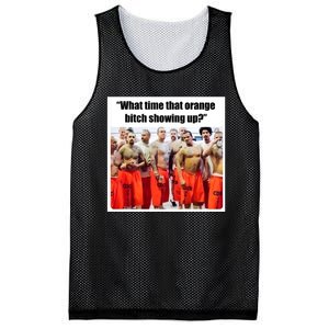 Trump Mugshot What Time That Orange Bitch Showing Up Mesh Reversible Basketball Jersey Tank