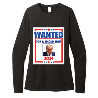 Trumps Mugshot Wanted For A Second Term 2024 President Womens CVC Long Sleeve Shirt