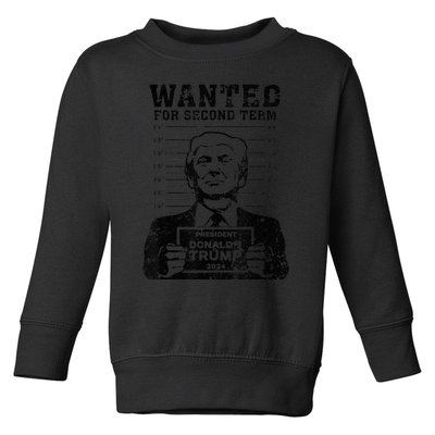 Trump Mugshot Wanted For Second Term 2024 Toddler Sweatshirt