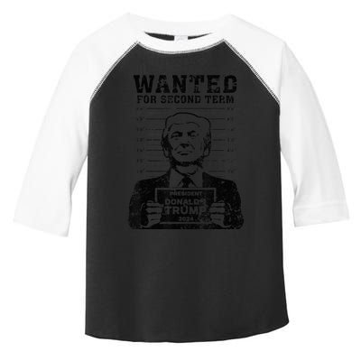 Trump Mugshot Wanted For Second Term 2024 Toddler Fine Jersey T-Shirt