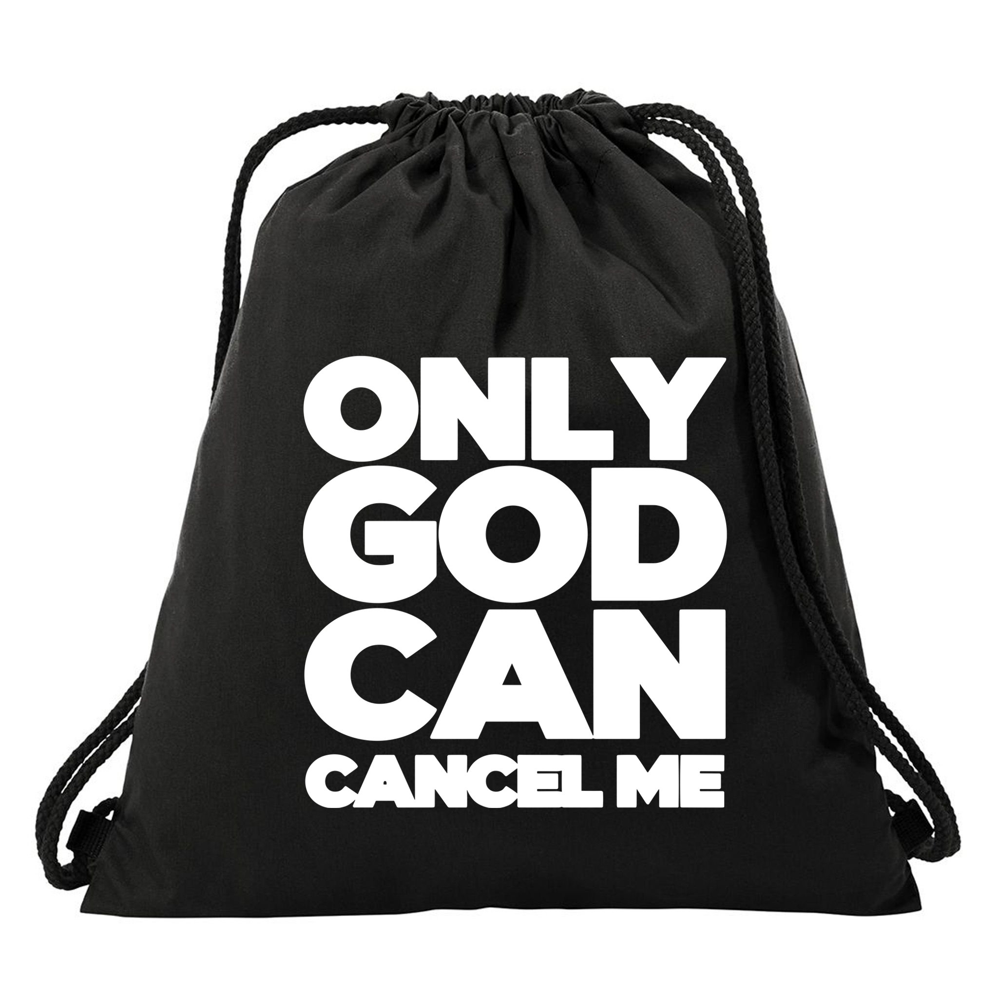 Tana Mongeau Wearing Only God Can Cancel Me Drawstring Bag