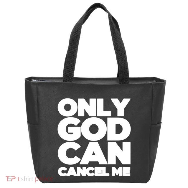 Tana Mongeau Wearing Only God Can Cancel Me Zip Tote Bag