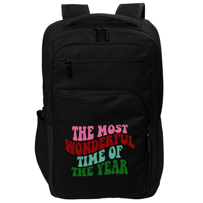 The Most Wonderful Time Of The Year Holiday Groovy Impact Tech Backpack