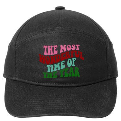 The Most Wonderful Time Of The Year Holiday Groovy 7-Panel Snapback Hat