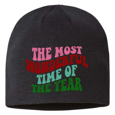 The Most Wonderful Time Of The Year Holiday Groovy Sustainable Beanie