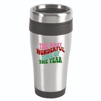 The Most Wonderful Time Of The Year Holiday Groovy 16oz Travel Tumbler