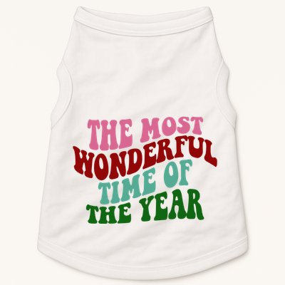 The Most Wonderful Time Of The Year Holiday Groovy Doggie Tank