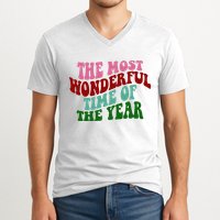The Most Wonderful Time Of The Year Holiday Groovy V-Neck T-Shirt