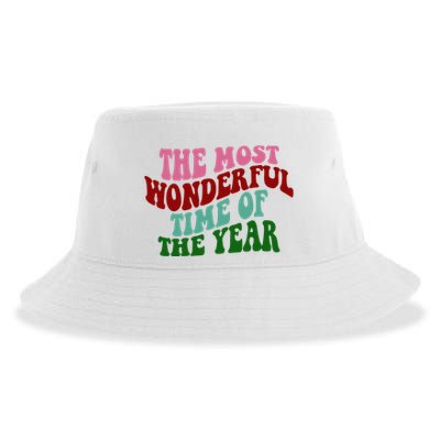 The Most Wonderful Time Of The Year Holiday Groovy Sustainable Bucket Hat