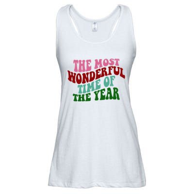 The Most Wonderful Time Of The Year Holiday Groovy Ladies Essential Flowy Tank