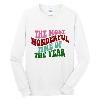 The Most Wonderful Time Of The Year Holiday Groovy Tall Long Sleeve T-Shirt