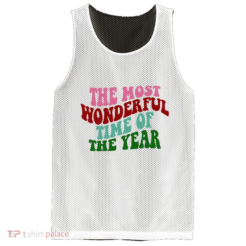 The Most Wonderful Time Of The Year Holiday Groovy Mesh Reversible Basketball Jersey Tank