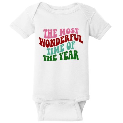 The Most Wonderful Time Of The Year Holiday Groovy Baby Bodysuit