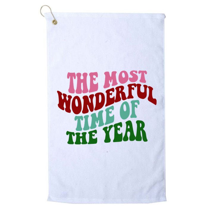 The Most Wonderful Time Of The Year Holiday Groovy Golf Towel