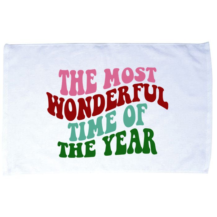 The Most Wonderful Time Of The Year Holiday Groovy Microfiber Hand Towel
