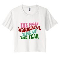 The Most Wonderful Time Of The Year Holiday Groovy Crop Top