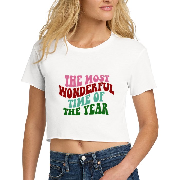 The Most Wonderful Time Of The Year Holiday Groovy Crop Top