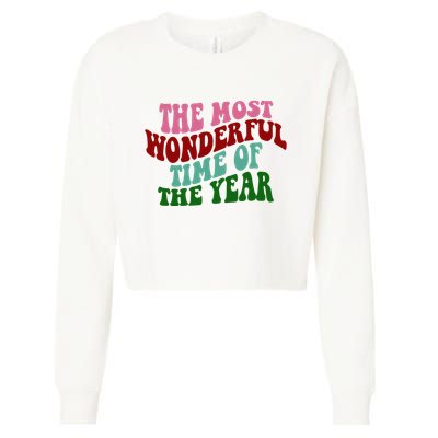 The Most Wonderful Time Of The Year Holiday Groovy Cropped Pullover Crew