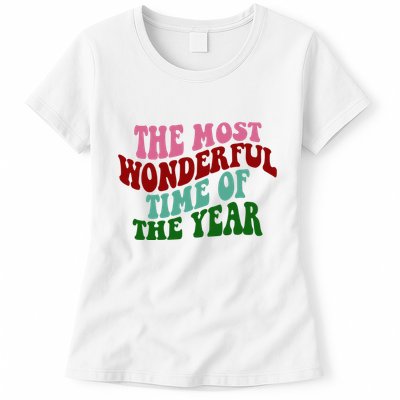 The Most Wonderful Time Of The Year Holiday Groovy Womens T-Shirt