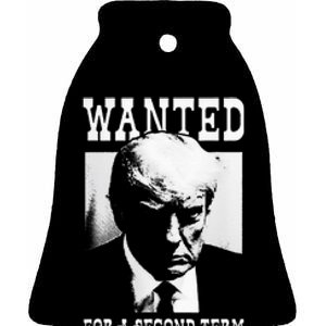 Trump Mugshot Wanted For Second Term 2024 Ceramic Bell Ornament