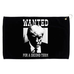 Trump Mugshot Wanted For Second Term 2024 Grommeted Golf Towel