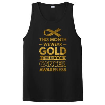 This Month We Wear Gold Hood Cancer Awareness Gift PosiCharge Competitor Tank