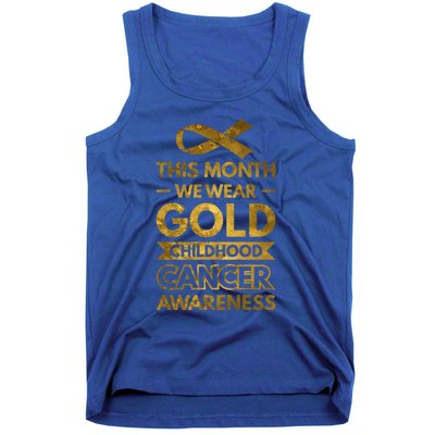 This Month We Wear Gold Hood Cancer Awareness Gift Tank Top