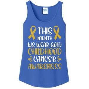 This Month We Wear Gold Hood Cancer Awareness Gift Ladies Essential Tank