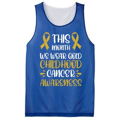 This Month We Wear Gold Hood Cancer Awareness Gift Mesh Reversible Basketball Jersey Tank