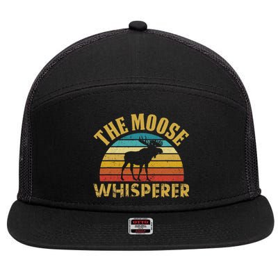 The Moose Whisperer Funny Moose Lover Camper 7 Panel Mesh Trucker Snapback Hat