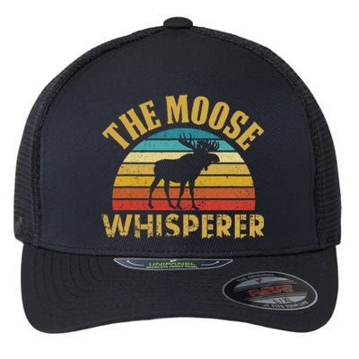 The Moose Whisperer Funny Moose Lover Camper Flexfit Unipanel Trucker Cap